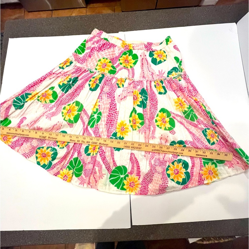 Lilly Pulitzer Skirt S/M Pink, Multi Color At Knee A-Line Lined Elastic Waist - Picture 7 of 10